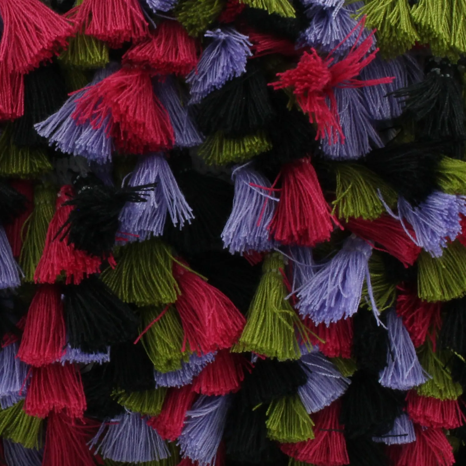 Ruban galon pompons à franges Acapulco - multi dark x 50cm