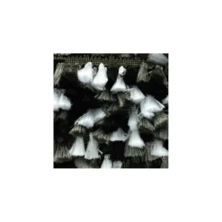 Ruban galon pompons à franges Puebla - acier x 50cm