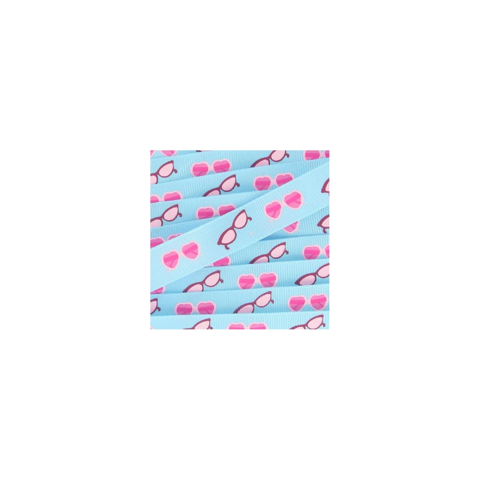 Ruban gros grain Girly lunettes ciel