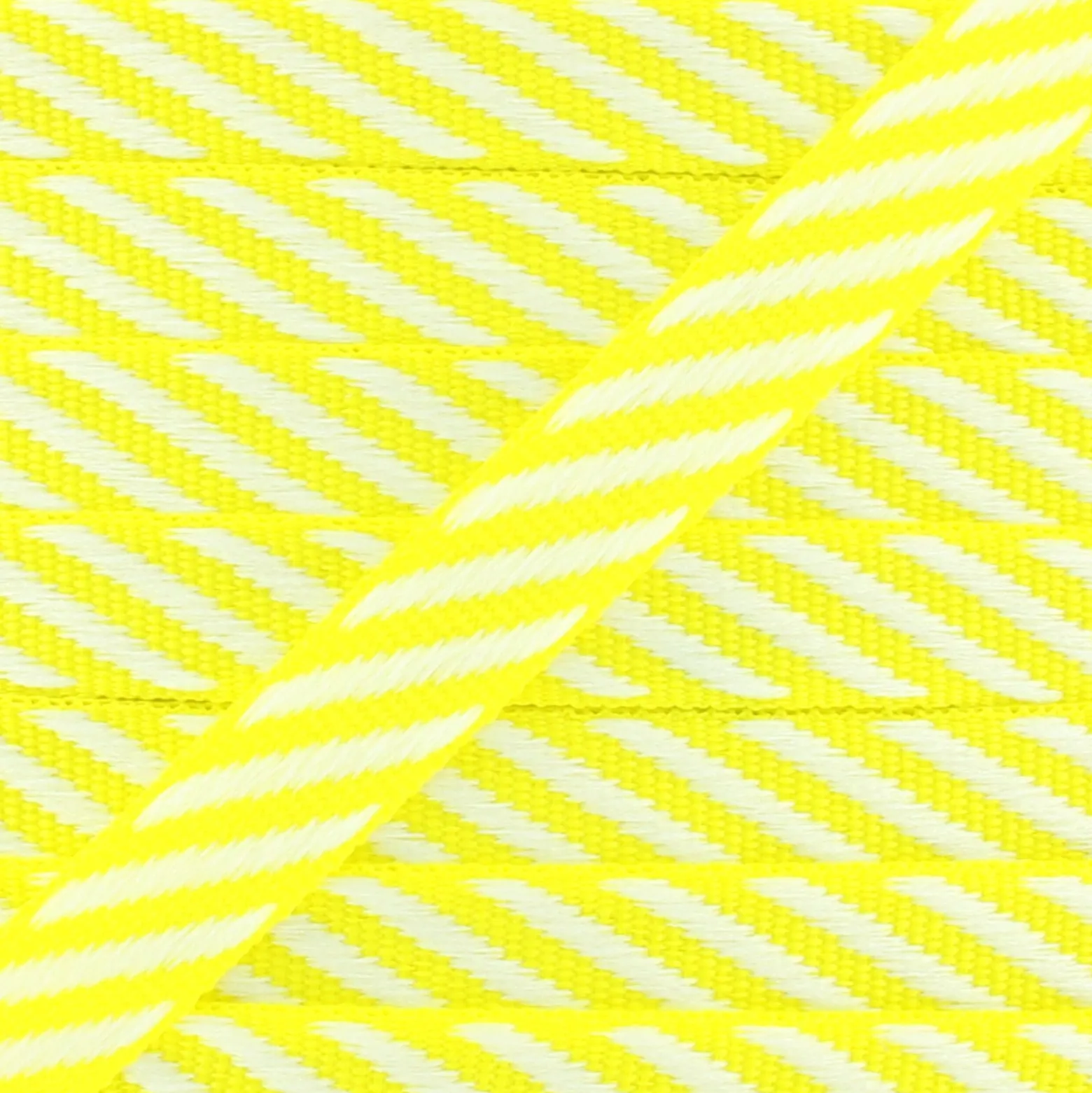 Ruban gros grain Rayures 10 mm - Jaune Fluo