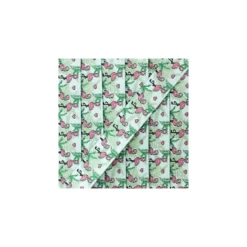 Ruban jacquard flamant rose 20 mm - vert clair