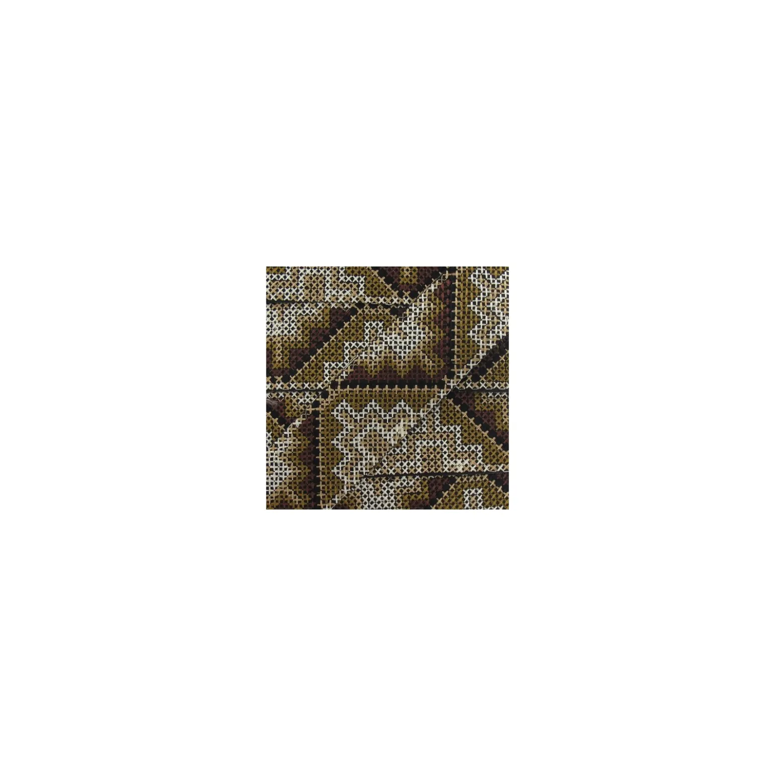 Ruban Jacquard inca 48mm blanc / beige x 20cm