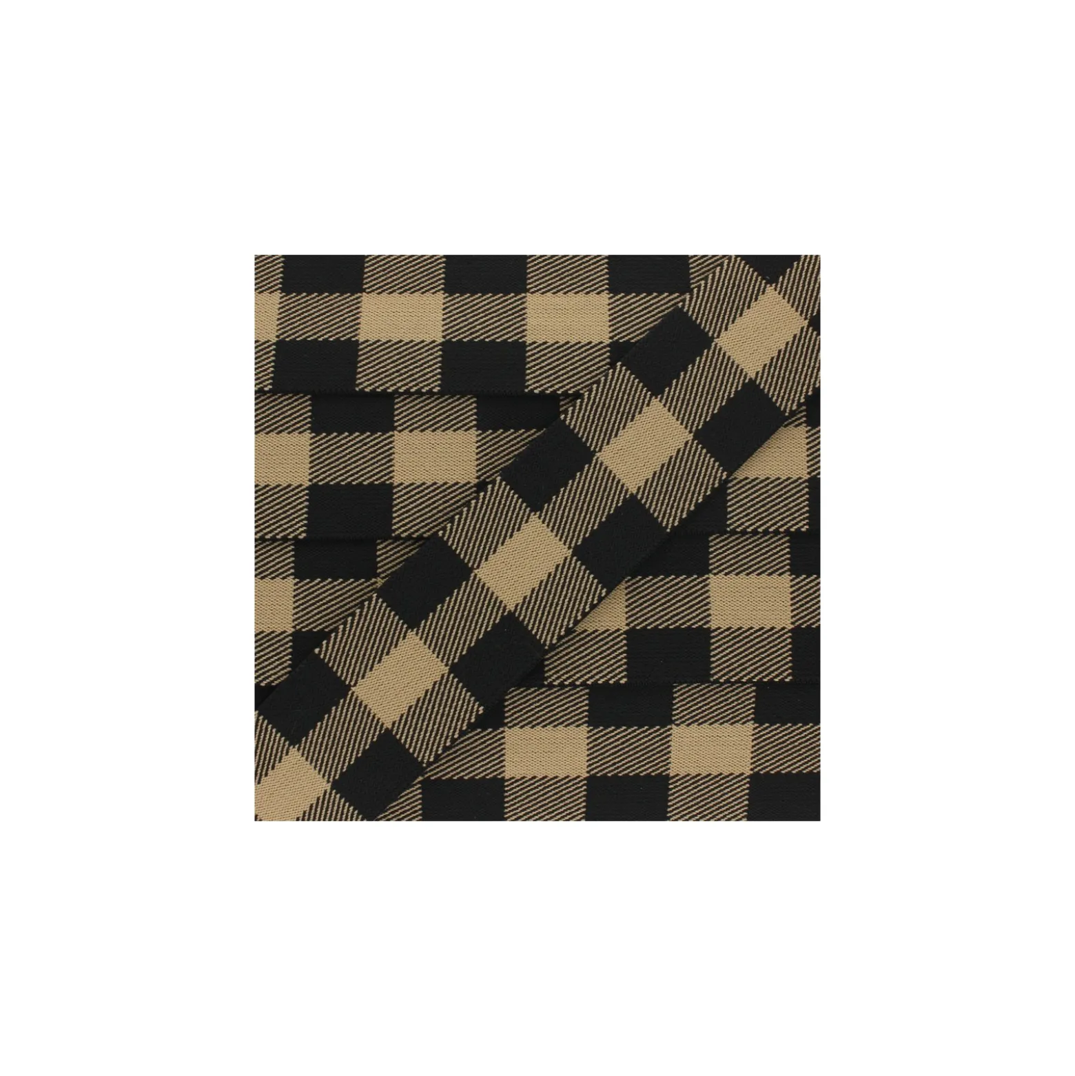 Ruban Élastique Carreaux 40 mm - Beige x 50cm