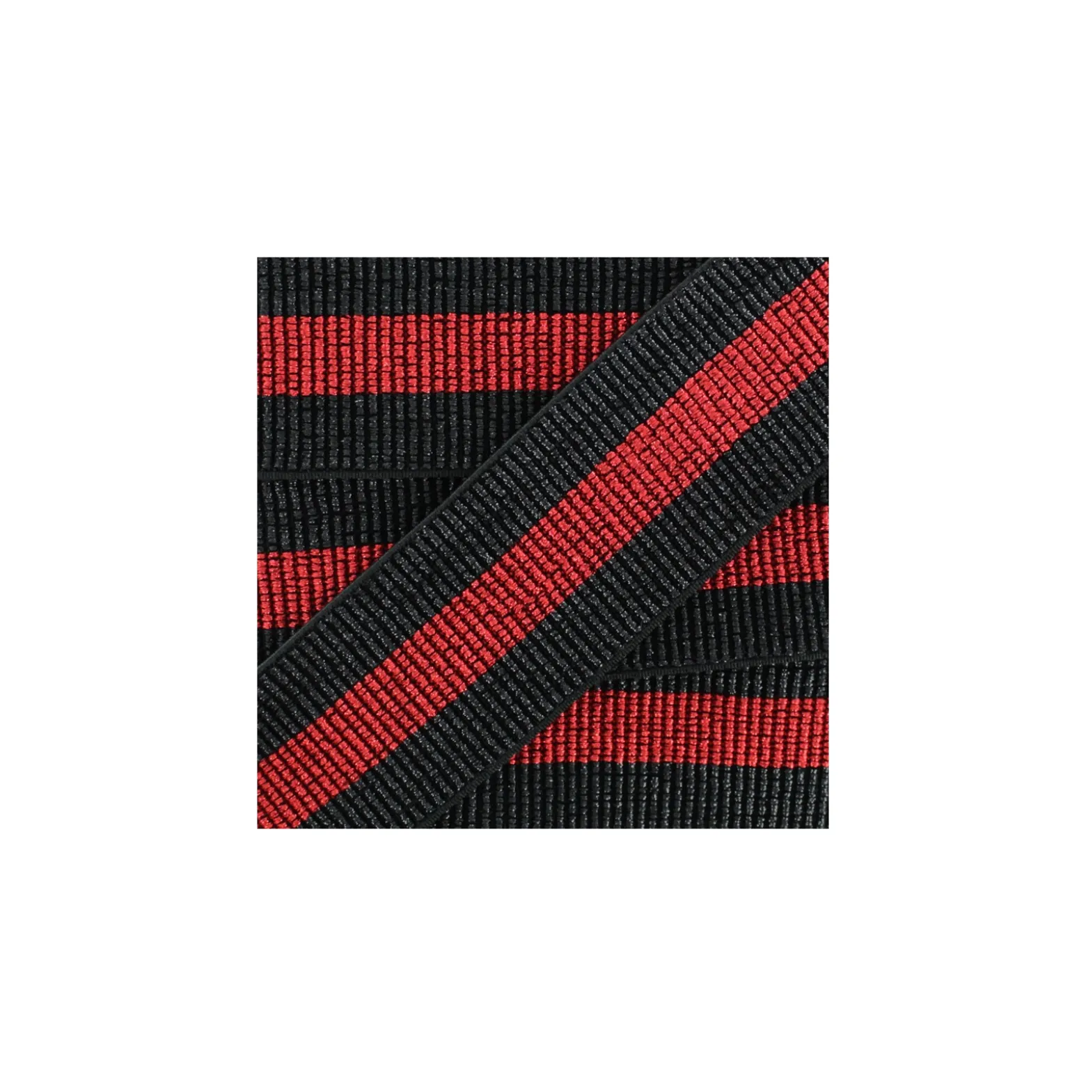 Ruban Élastique Ceinture Réveillon 40 mm - Noir/Rouge x 50cm