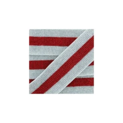 Ruban Élastique Ceinture Réveillon 40 mm - Argent/Rouge x 50cm