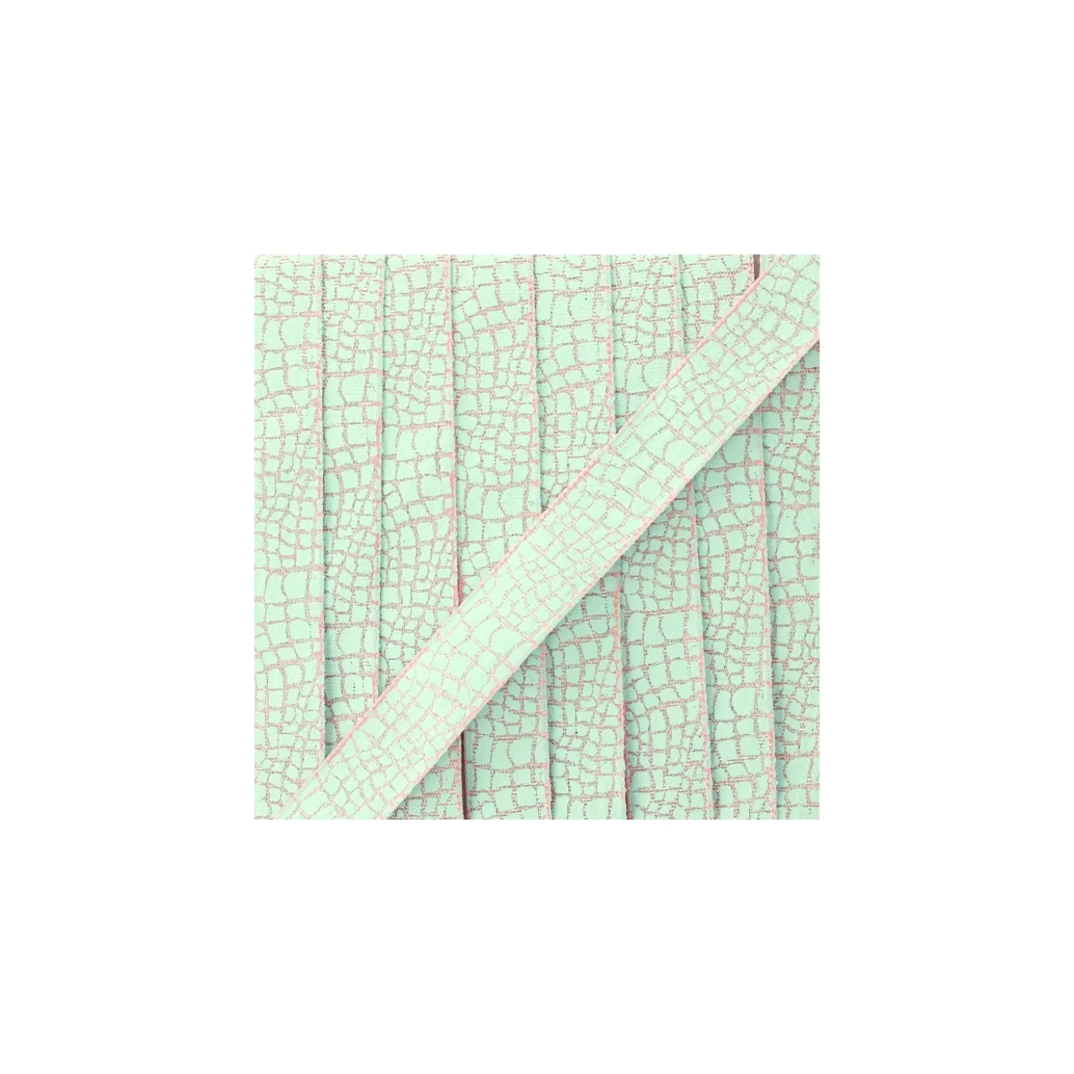 Ruban lurex Reptile (15 mm) - lagon/rose