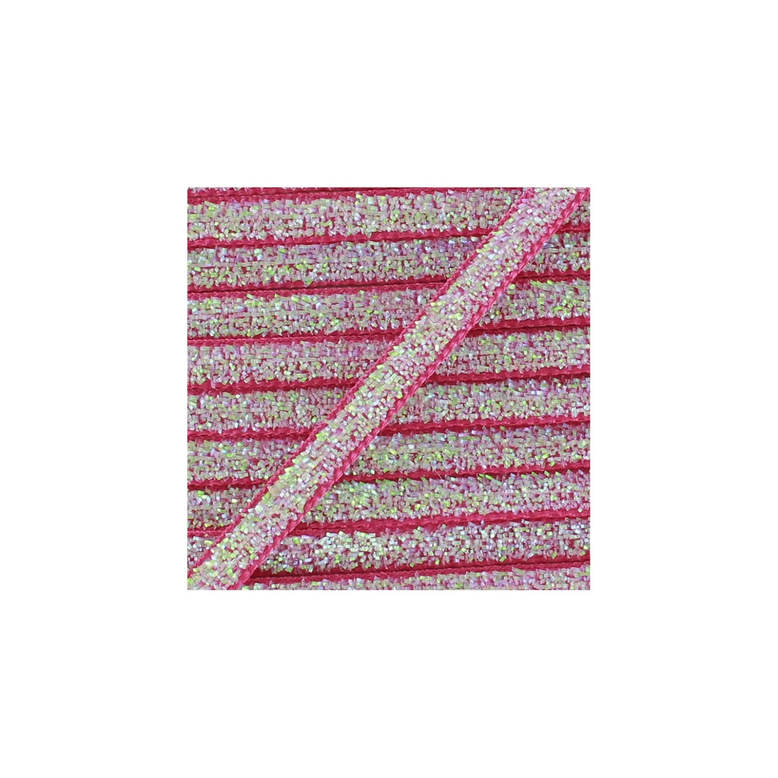 Ruban paillettes irisées 5mm - fuchsia