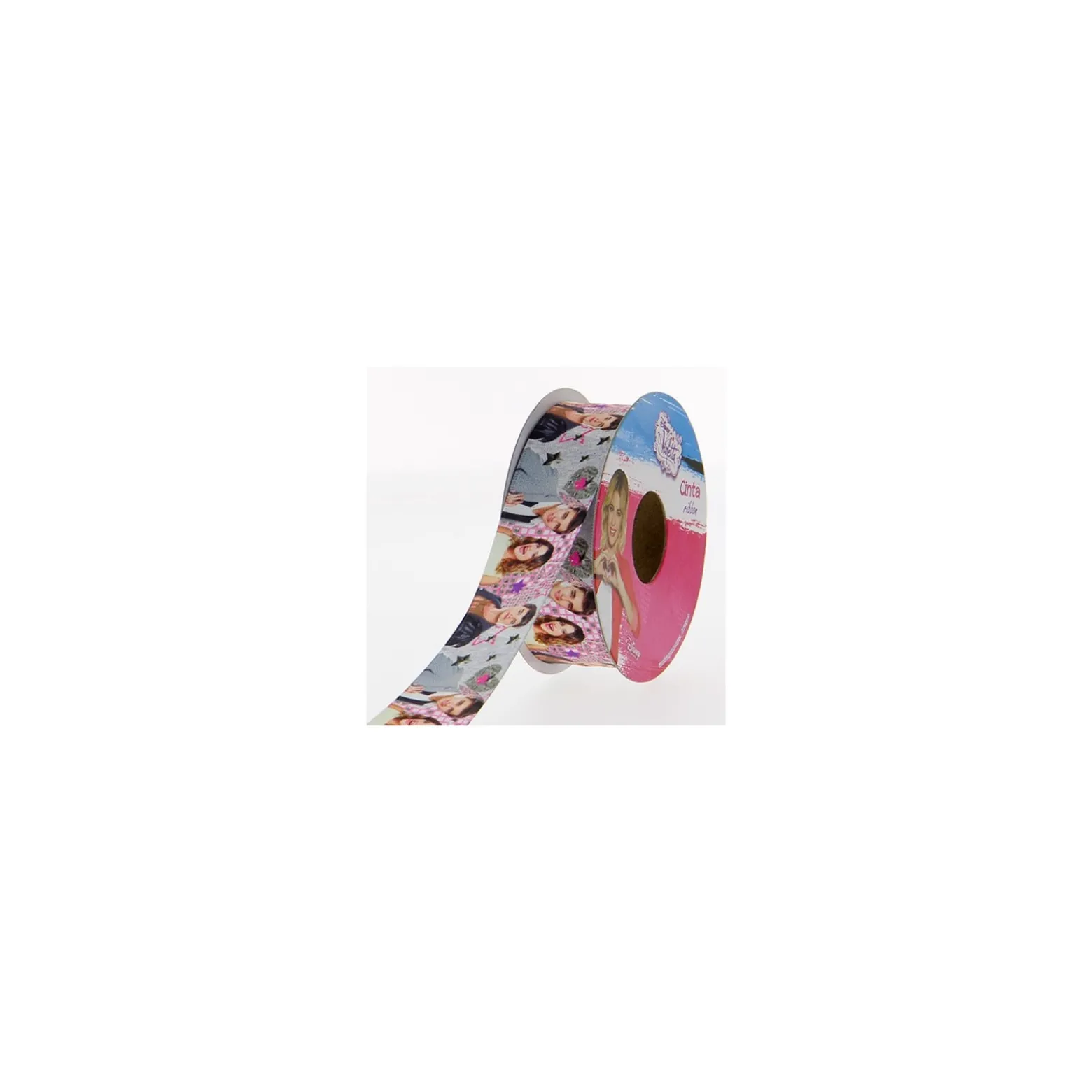 Ruban satin Disney Violetta gris 25 mm