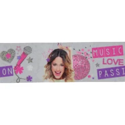 Ruban satin Disney Violetta gris 38 mm