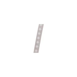Ruban satin simple face gris étoiles blanches