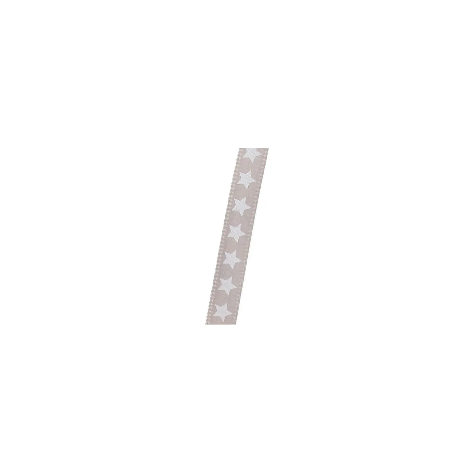 Ruban satin simple face gris étoiles blanches
