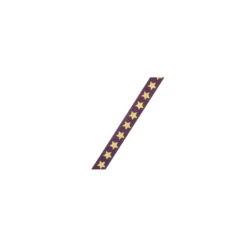 Ruban satin simple face violet étoiles or