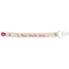Ruban sergé Mon attache tétine - rose sur fond écru x 35cm