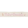 Ruban sergé Mon doudou - rose sur fond écru x 25cm
