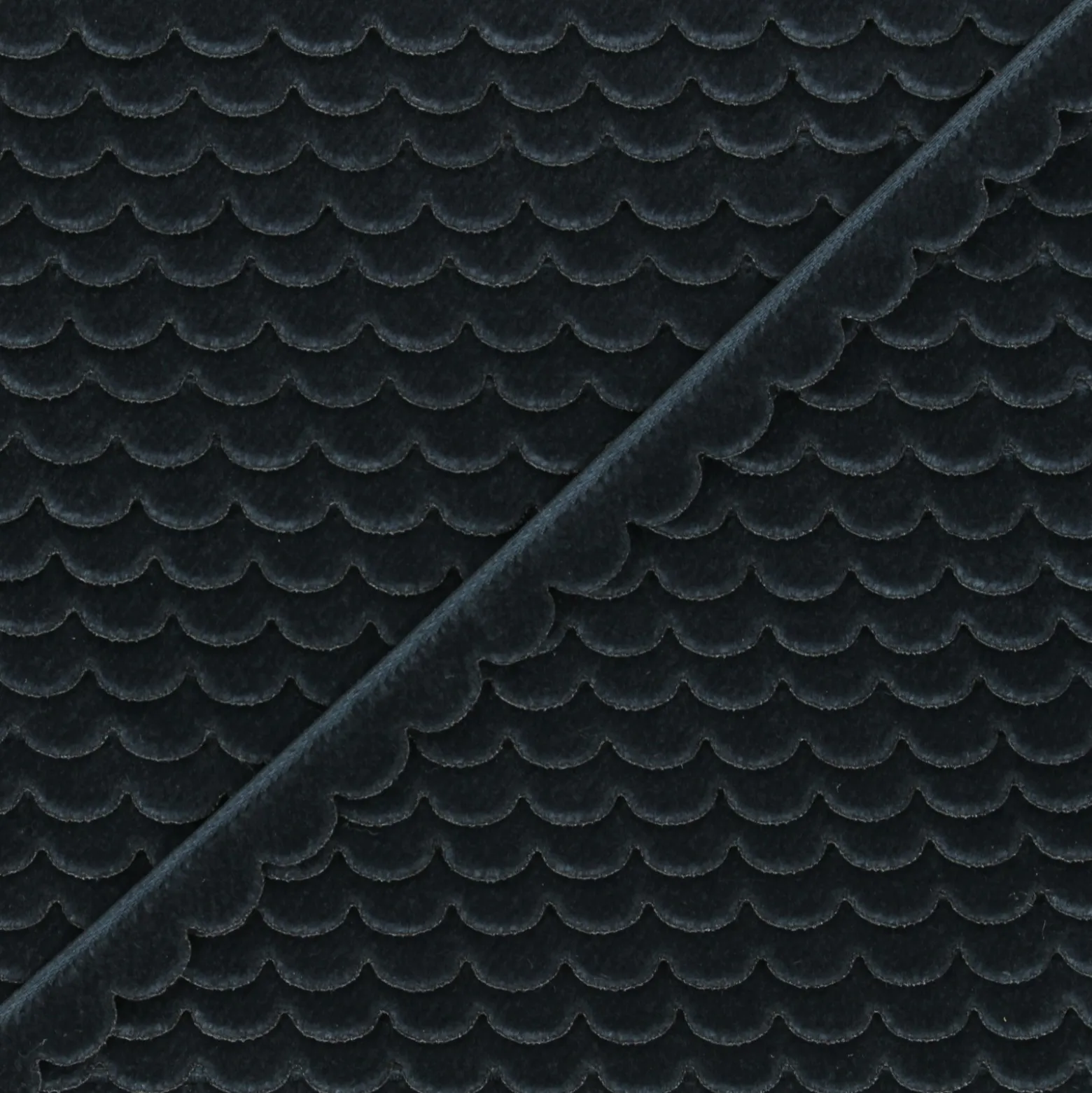 Ruban velours Demi lune 11 mm - gris foncé