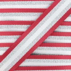 Sangle lurex Raya argenté 38 mm - rouge