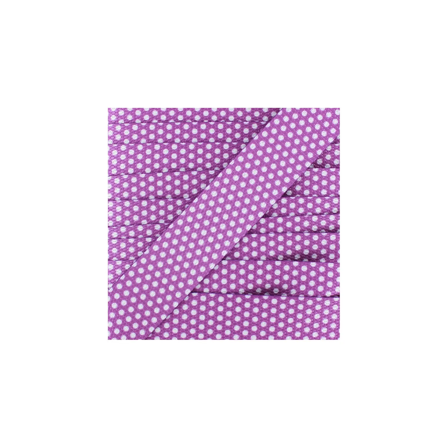 Sangle pois blancs sur fond mauve