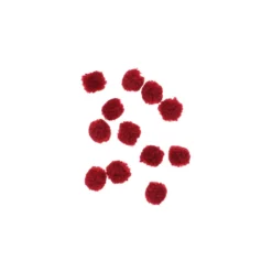 Set de 12 pompons bouclés 25mm - bordeaux