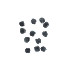 Set de 12 pompons bouclés 25mm - gris