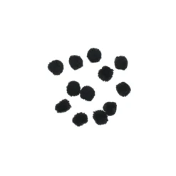 Set de 12 pompons bouclés 25mm - noir