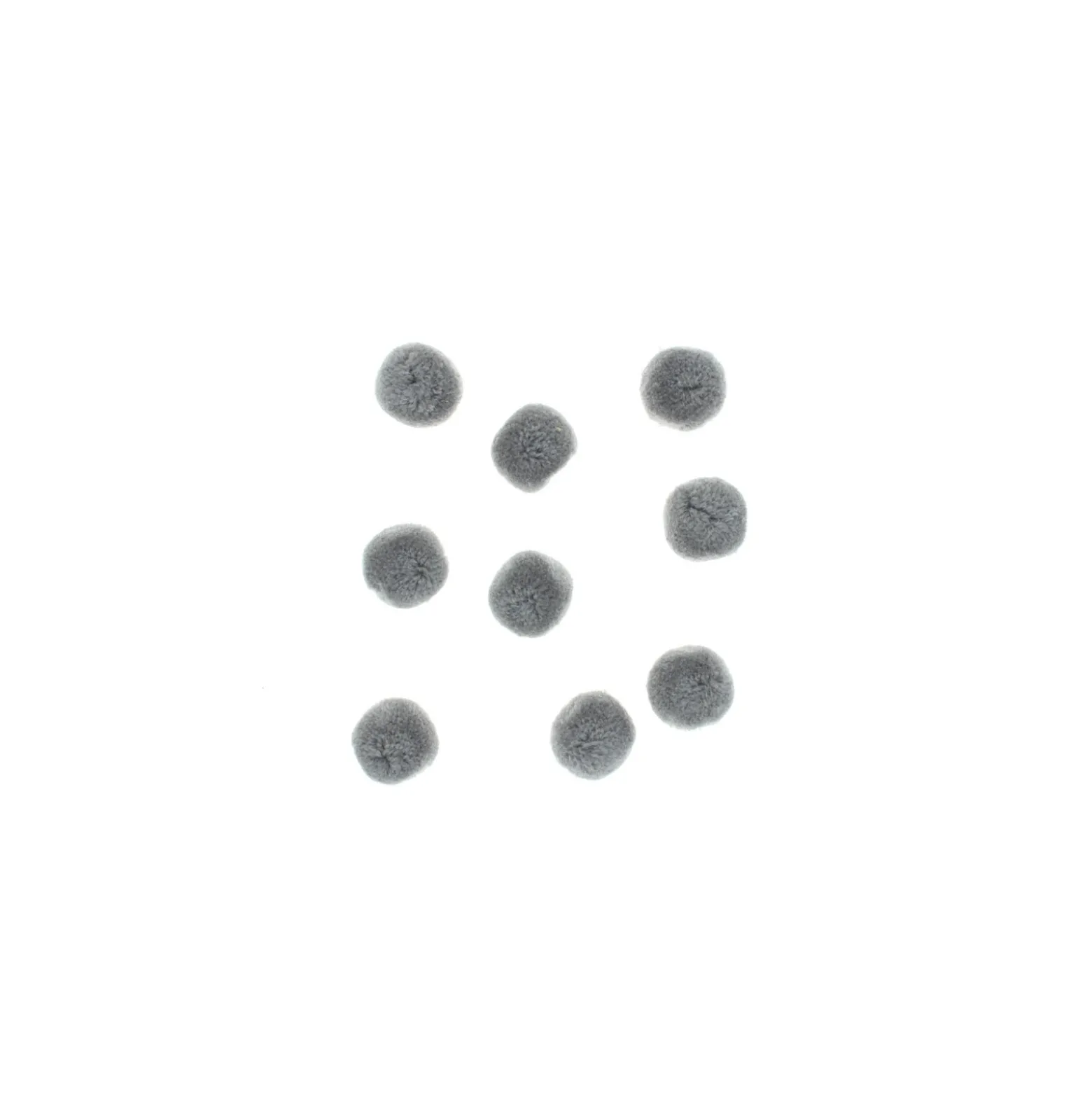 Set de 9 pompons doux 25mm - gris