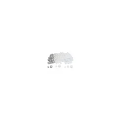 Set de 200 pompons ronds - Hiver Blanc
