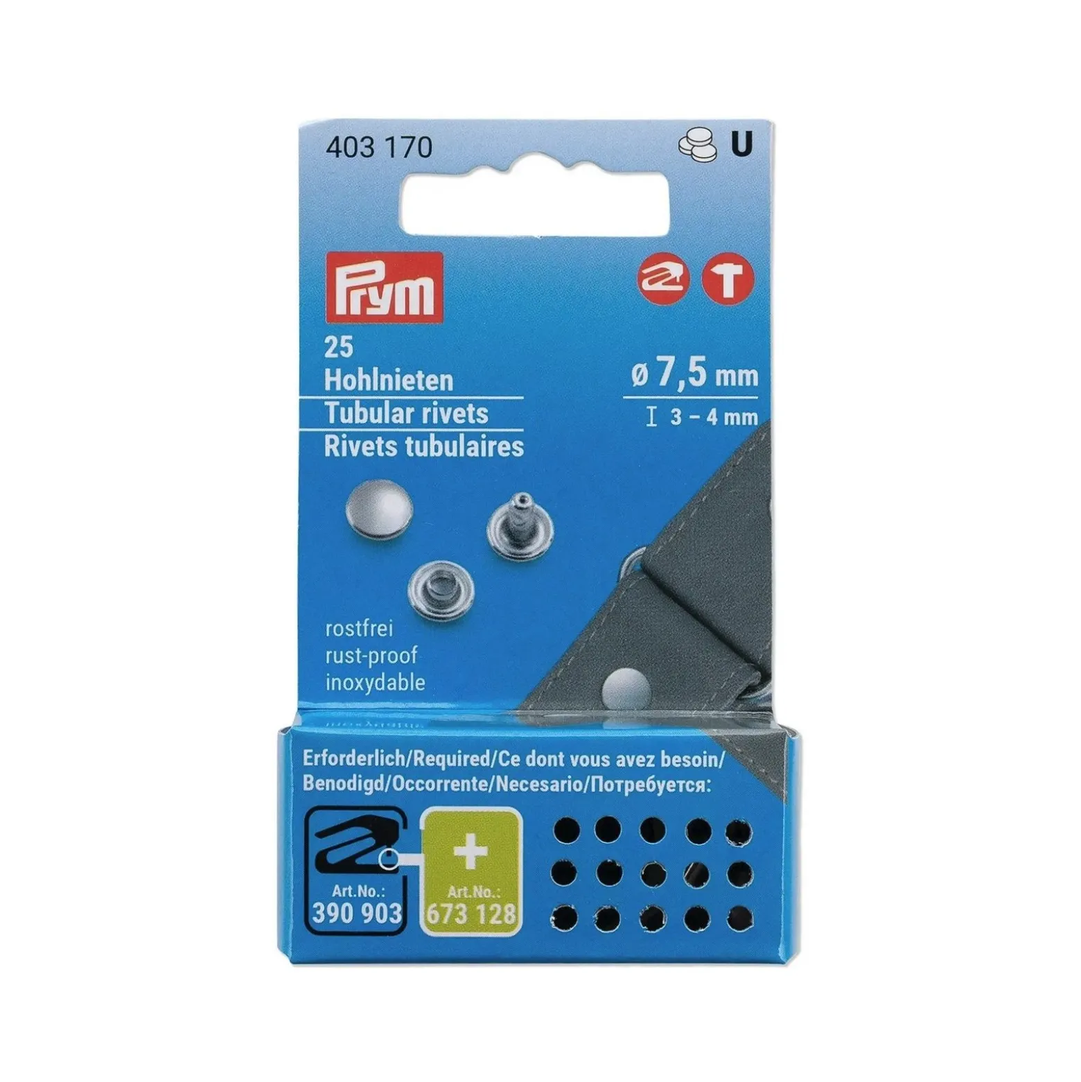 Set de rivets tubulaires argent Vario Creative Tool - Prym