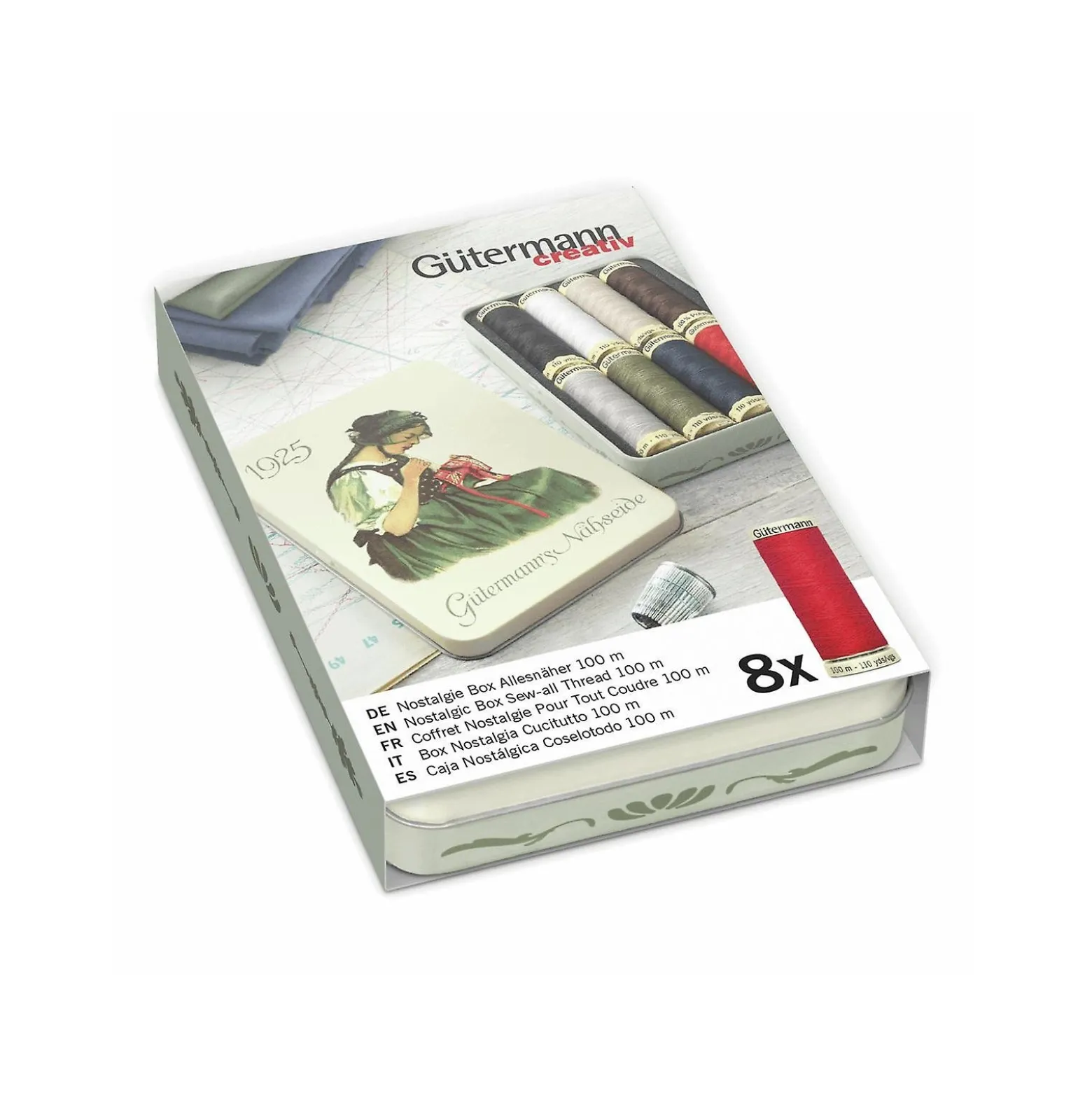 Set Nostalgie de 8 bobines de fil pour tout coudre Gütermann