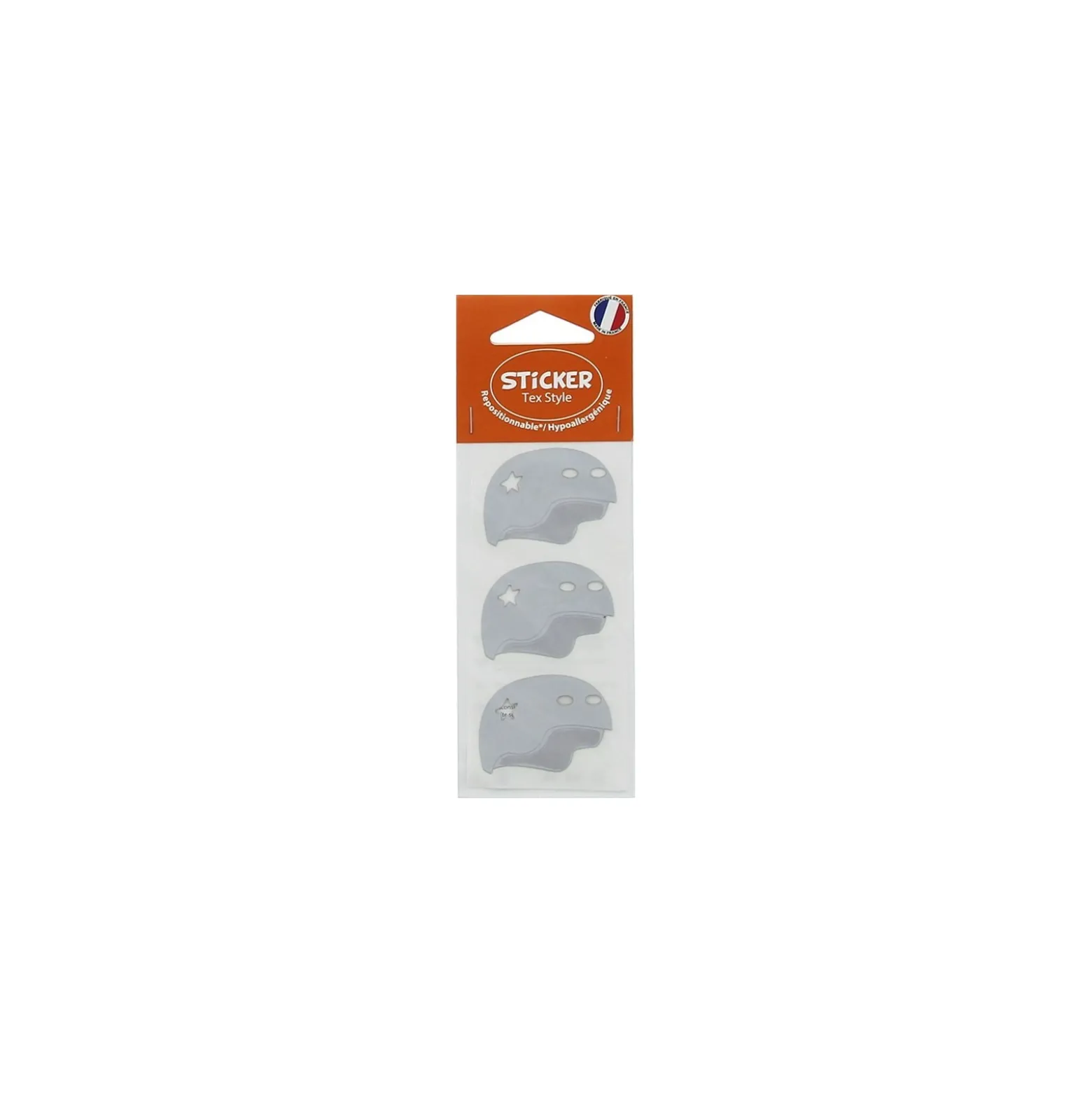 ♥ Stickers Tex Style Casque - argent ♥