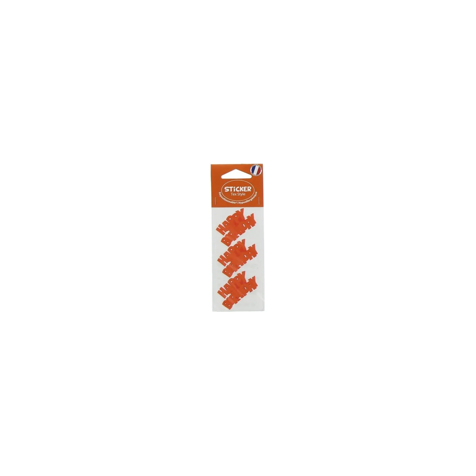 ♥ Stickers Tex Style Happy birthday - orange ♥