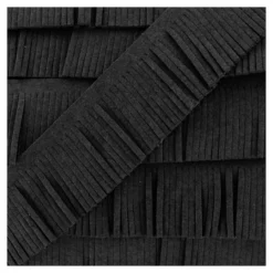 Suédine en Franges Noir x 50cm