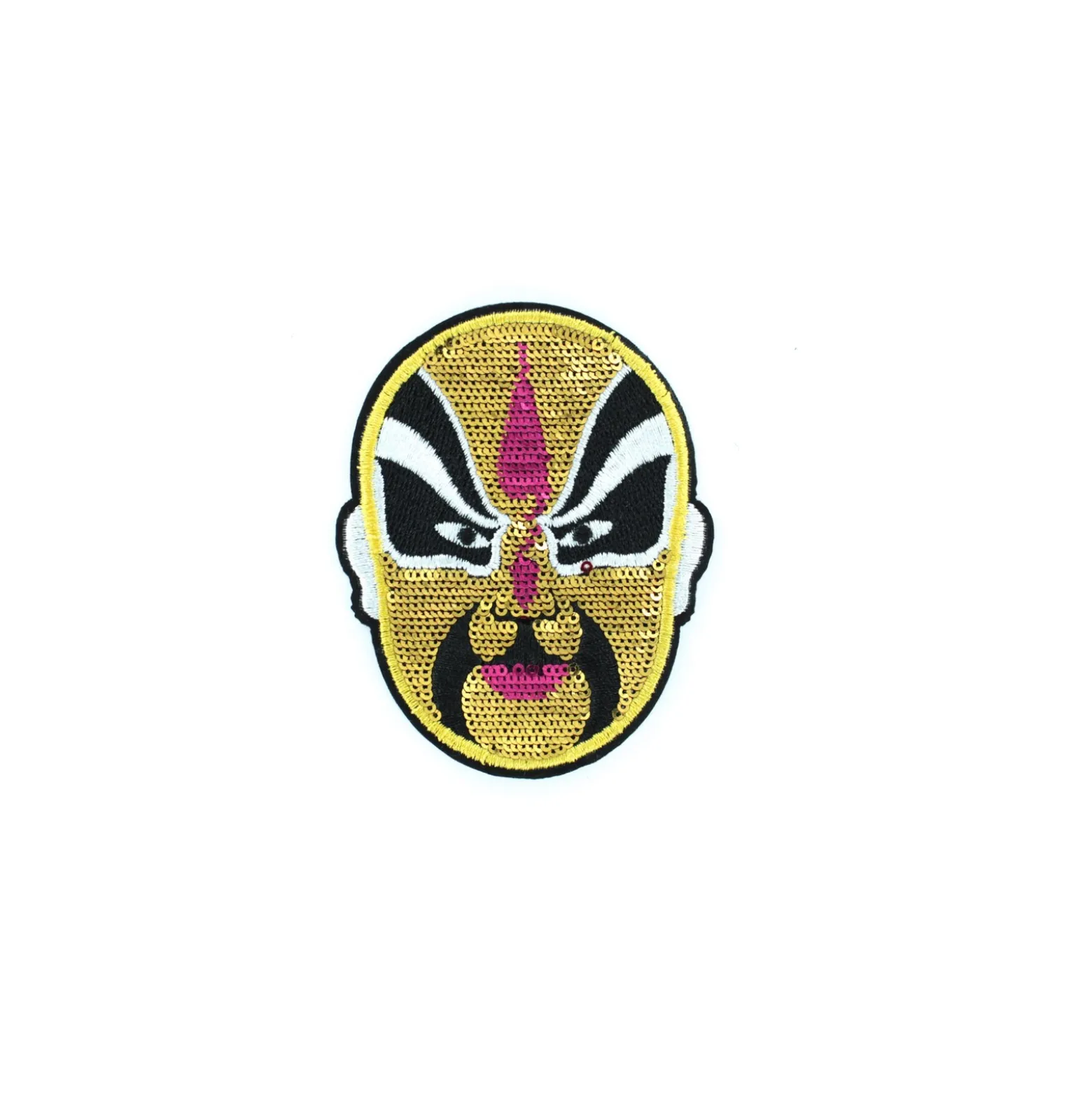 ♥ Thermocollant Masque Paillettes doré 6.5x8.5cm ♥