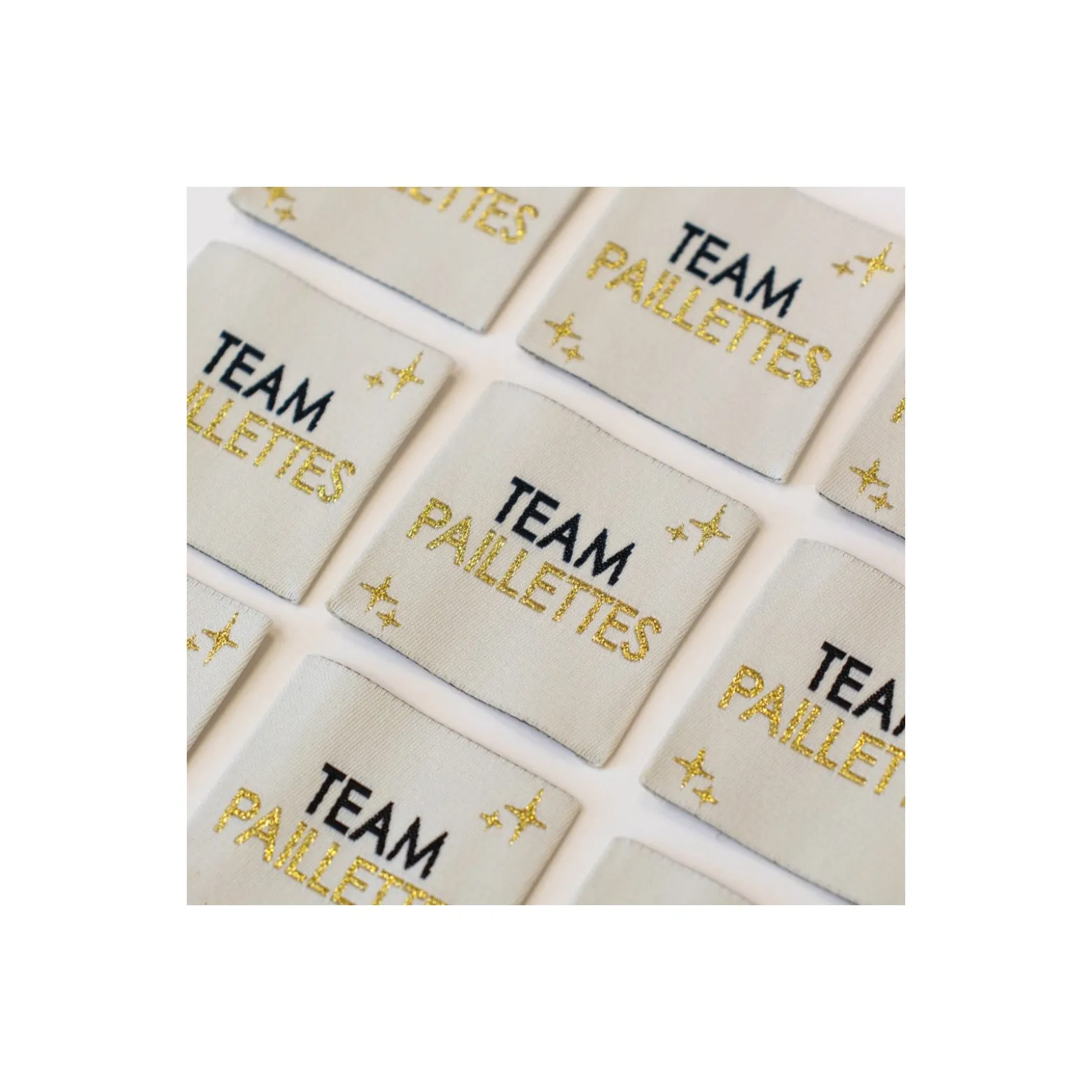 Étiquettes tissées à coudre - Team paillettes