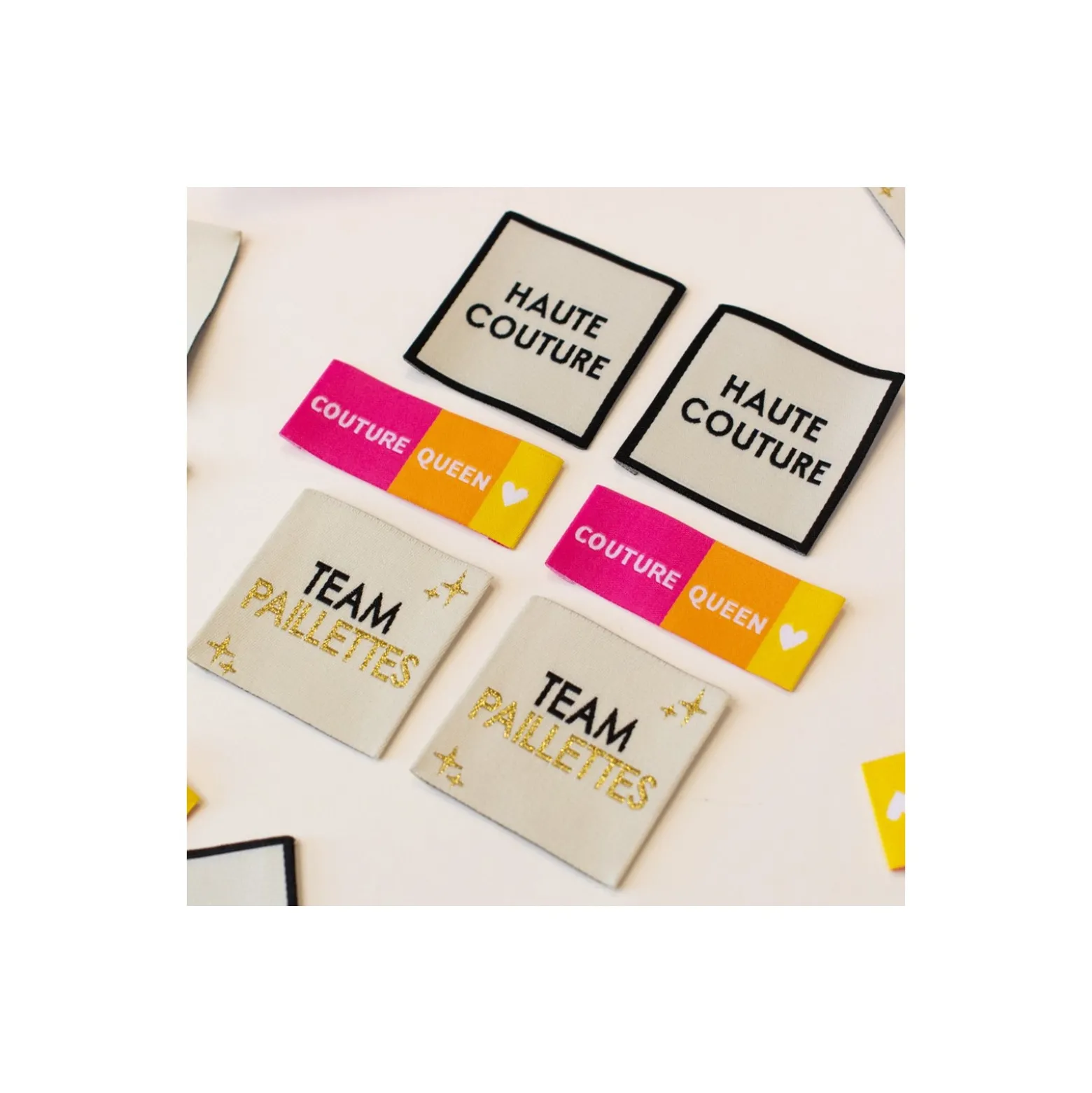 Étiquettes tissées à coudre - Team couture (lot de 6)
