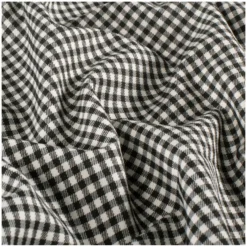 Tissu bengaline stretch vichy - noir