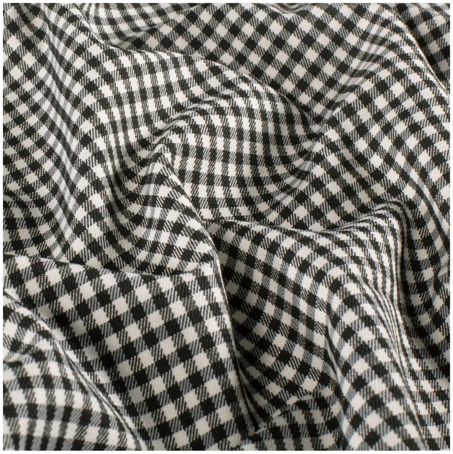 Tissu bengaline stretch vichy - noir