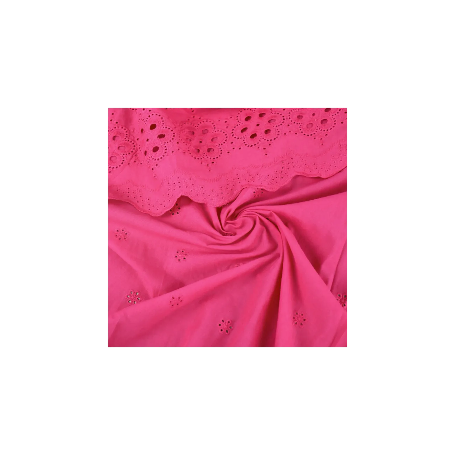 Tissu broderie anglaise festonné Summy - fuchsia