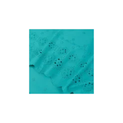 Tissu broderie anglaise festonné Summy - bleu turquoise