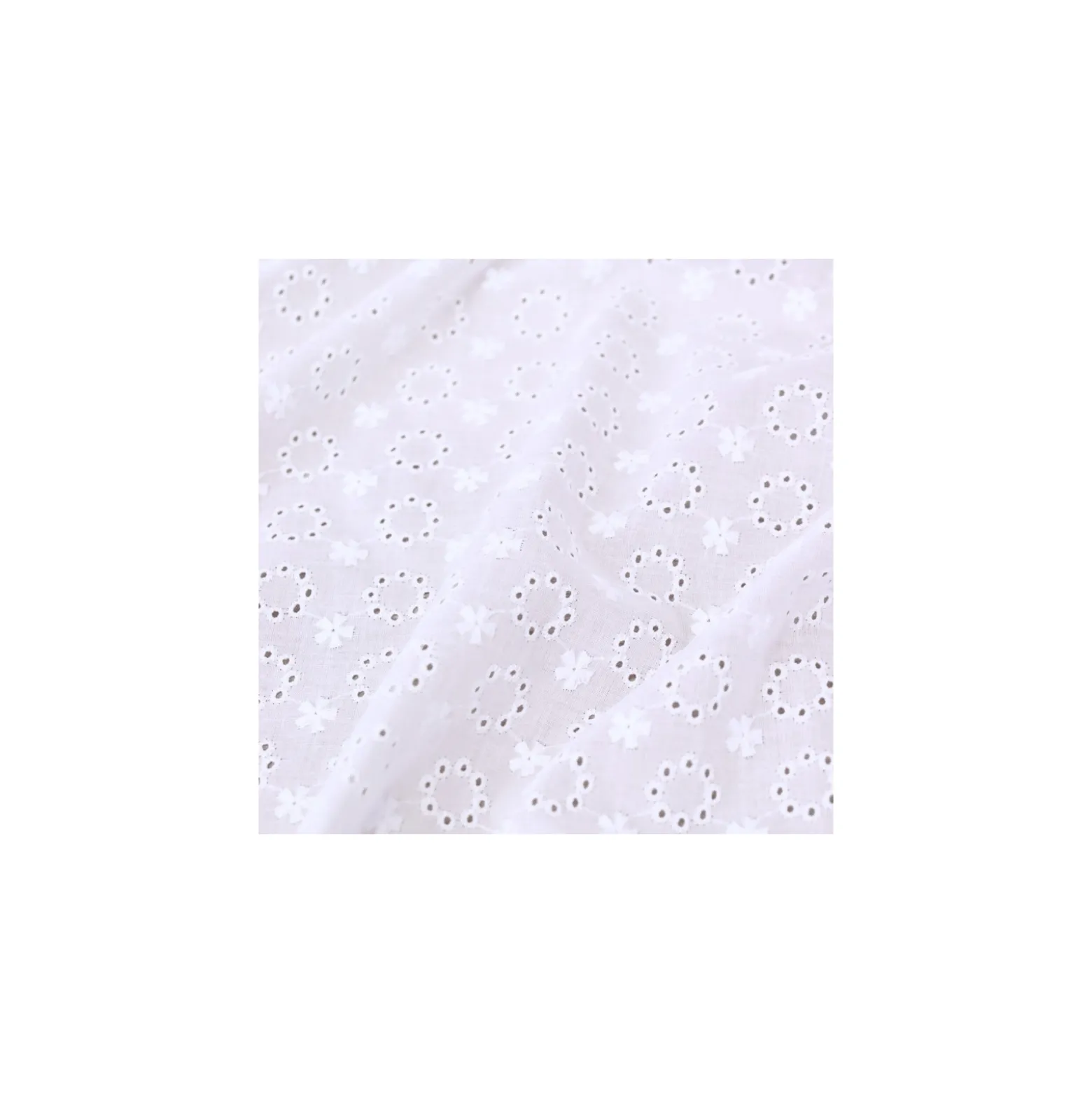 Tissu broderie anglaise Éléonore - blanc