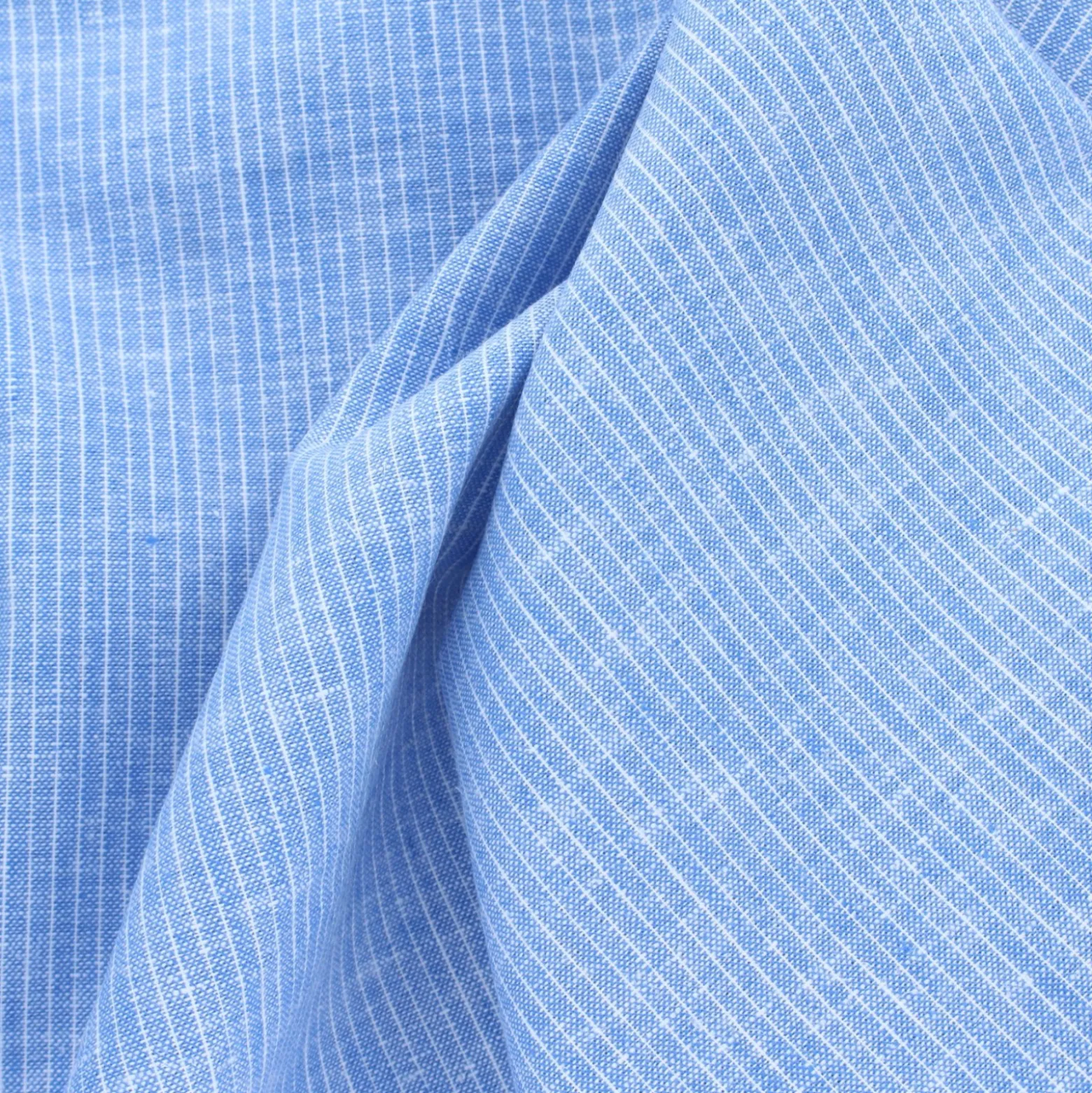 Tissu chambray lin rayé