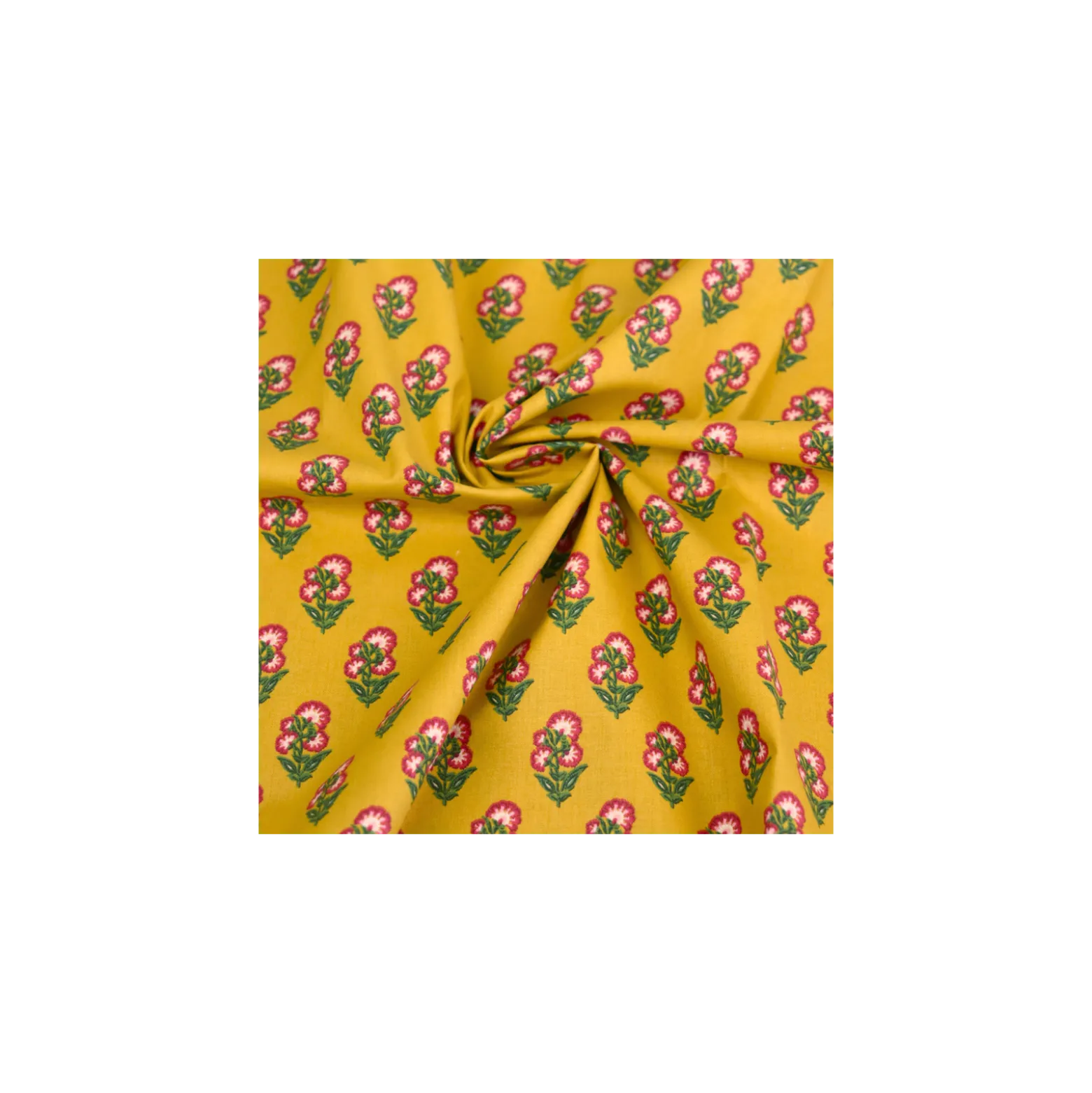 Tissu coton Adi - jaune moutarde
