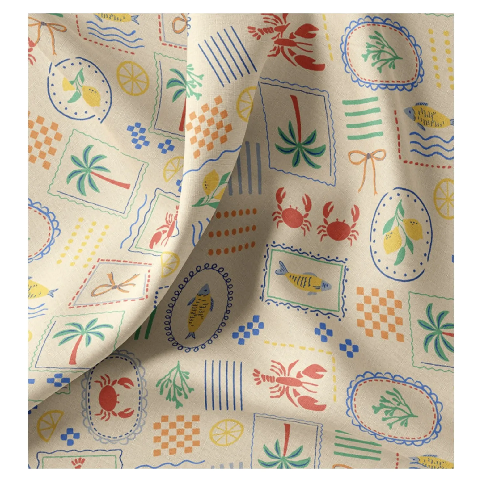 Tissu coton cretonne Cagliari - écru