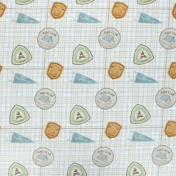 Tissu coton cretonne Exploring club - blanc