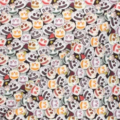 Tissu coton cretonne Funny skully - noir