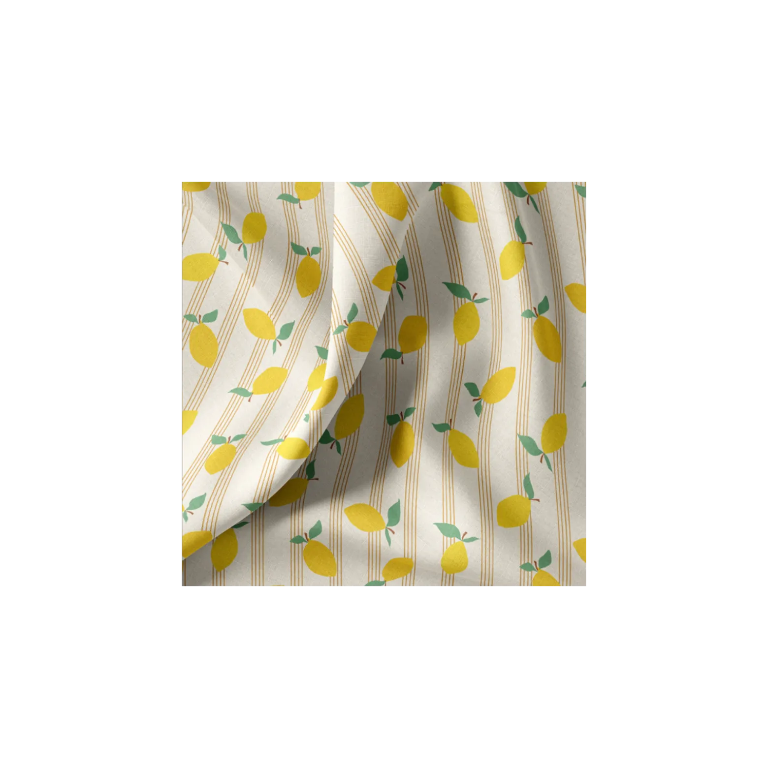 Tissu coton cretonne Lime - écru
