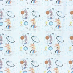 Tissu coton cretonne Space Jam - blanc
