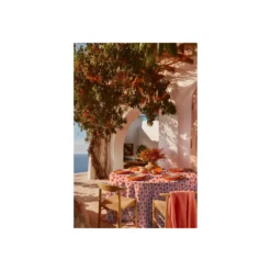 Tissu coton enduit Mandarine - rose