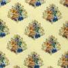 Tissu coton Harry Potter Blason de Poudlard - jaune