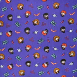 Tissu coton Harry Potter Golden trio - violet