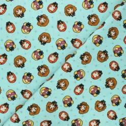Tissu coton Harry Potter Harry's girl's gang - bleu